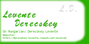 levente derecskey business card